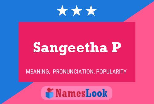 Affiche de nom Sangeetha P