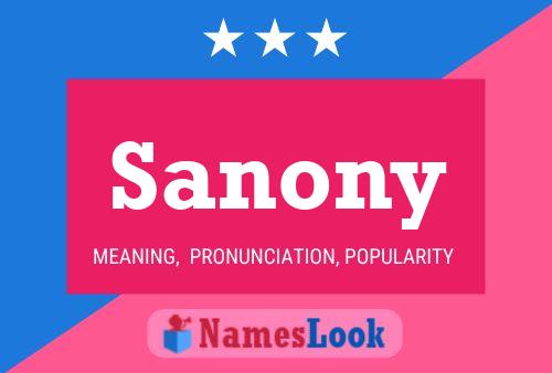 Affiche de nom Sanony