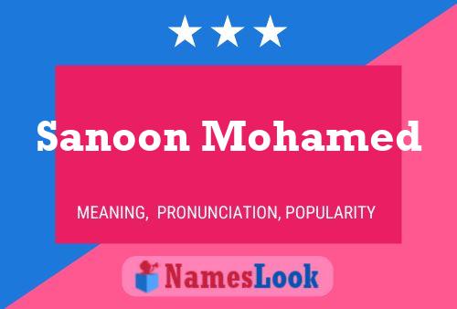 Affiche de nom Sanoon Mohamed