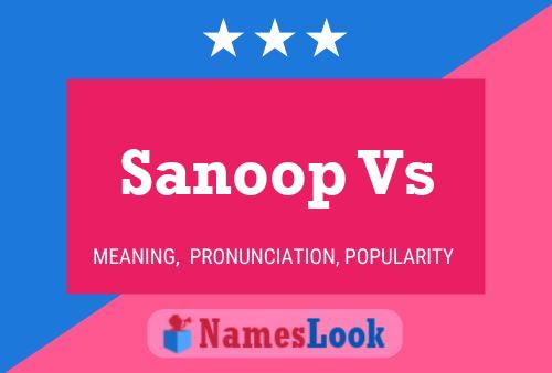 Affiche de nom Sanoop Vs