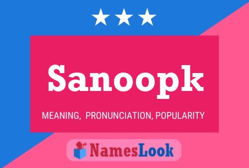 Affiche de nom Sanoopk