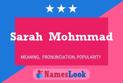 Affiche de nom Sarah  Mohmmad