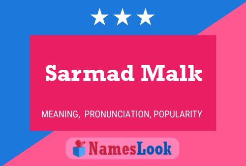 Affiche de nom Sarmad Malk