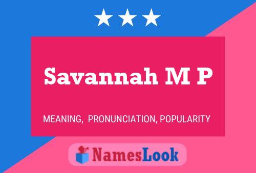 Affiche de nom Savannah M P