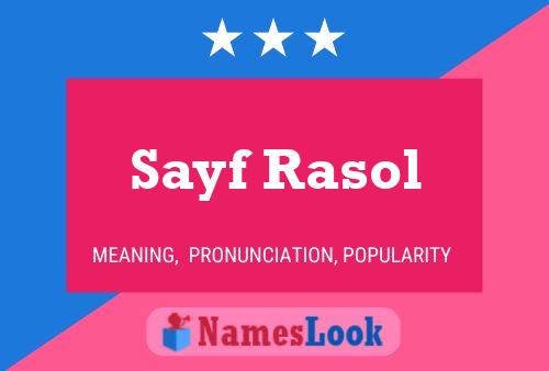 Affiche de nom Sayf Rasol