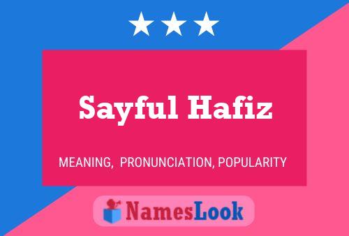 Affiche de nom Sayful Hafiz