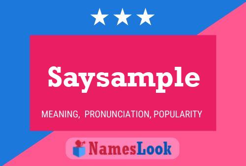 Affiche de nom Saysample