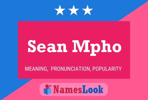 Affiche de nom Sean Mpho