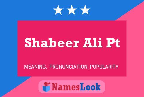 Affiche de nom Shabeer Ali Pt