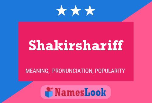 Affiche de nom Shakirshariff