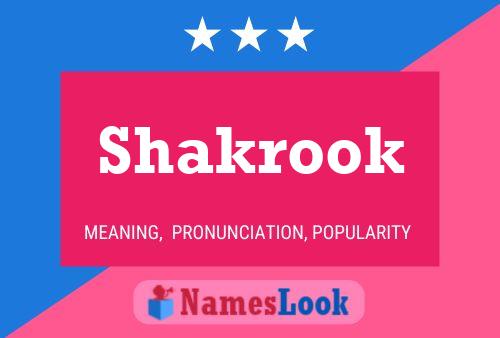 Affiche de nom Shakrook