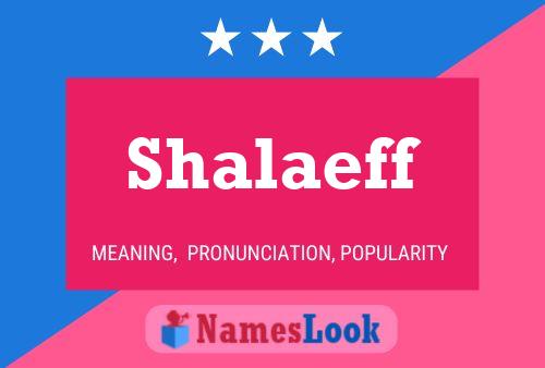 Affiche de nom Shalaeff