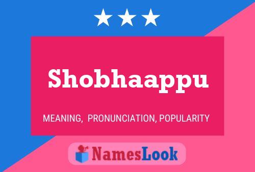 Affiche de nom Shobhaappu