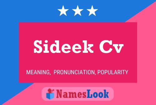 Affiche de nom Sideek Cv