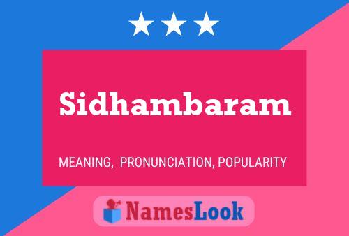 Affiche de nom Sidhambaram