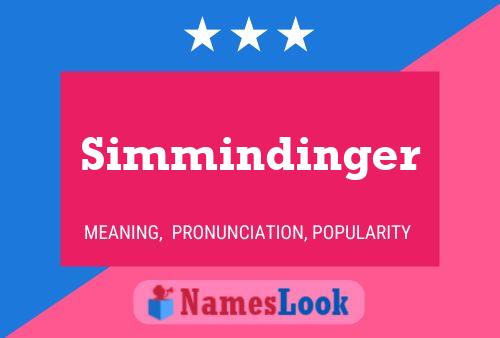 Affiche de nom Simmindinger