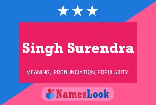 Affiche de nom Singh Surendra