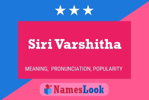 Affiche de nom Siri Varshitha