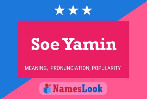 Affiche de nom Soe Yamin