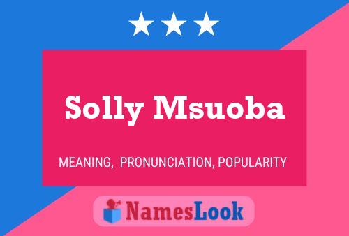 Affiche de nom Solly Msuoba