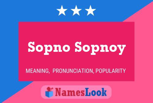 Affiche de nom Sopno Sopnoy