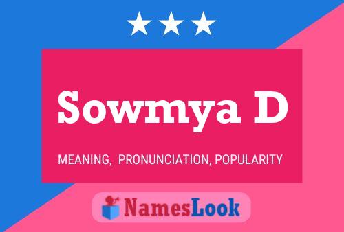 Affiche de nom Sowmya D