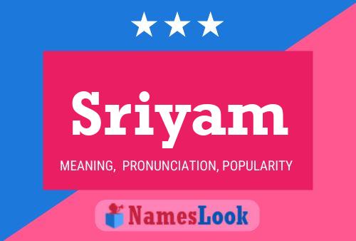 Affiche de nom Sriyam