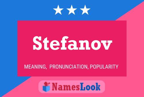 Affiche de nom Stefanov