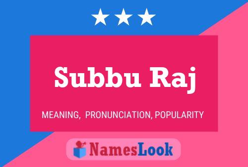 Affiche de nom Subbu Raj