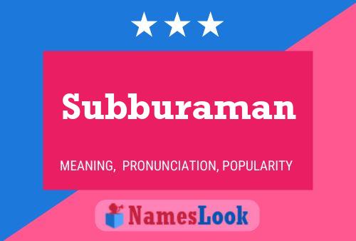 Affiche de nom Subburaman