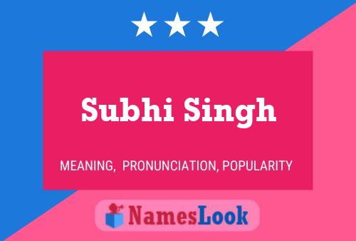 Affiche de nom Subhi Singh