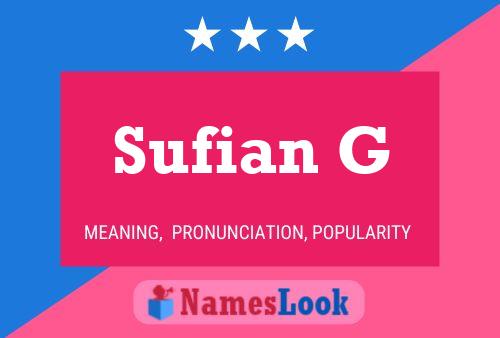 Affiche de nom Sufian G