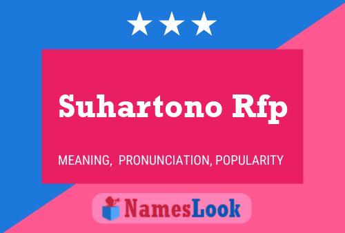 Affiche de nom Suhartono Rfp