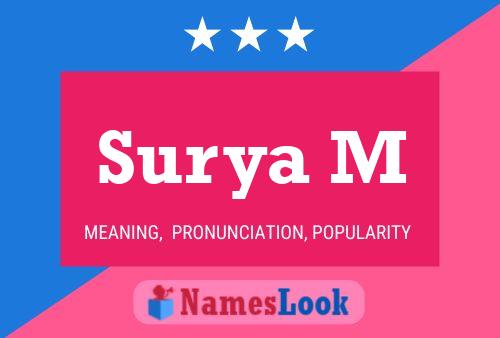 Affiche de nom Surya M