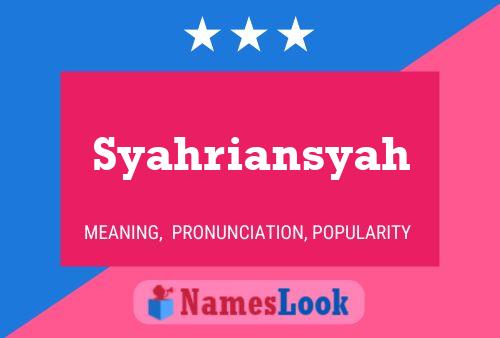 Affiche de nom Syahriansyah