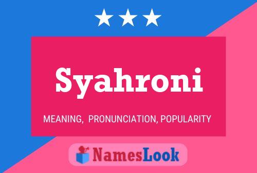 Affiche de nom Syahroni