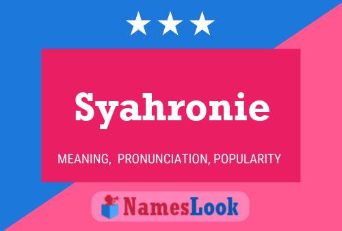 Affiche de nom Syahronie