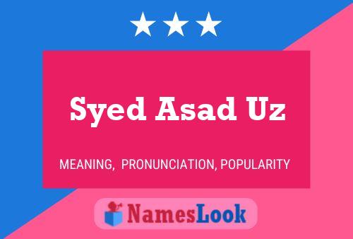 Affiche de nom Syed Asad Uz