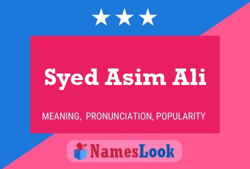 Affiche de nom Syed Asim Ali