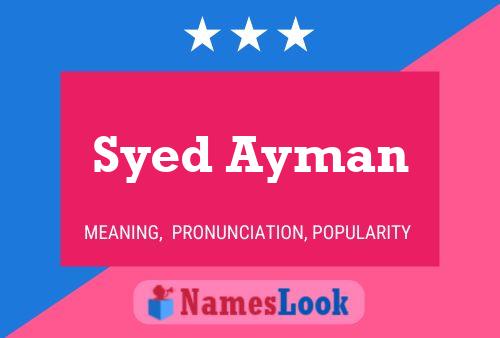 Affiche de nom Syed Ayman