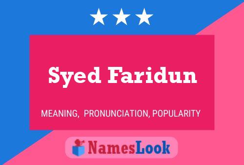 Affiche de nom Syed Faridun