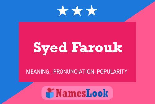 Affiche de nom Syed Farouk