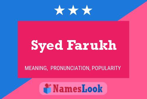 Affiche de nom Syed Farukh