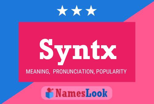 Affiche de nom Syntx