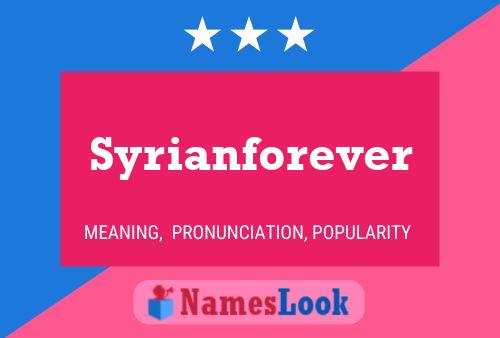 Affiche de nom Syrianforever