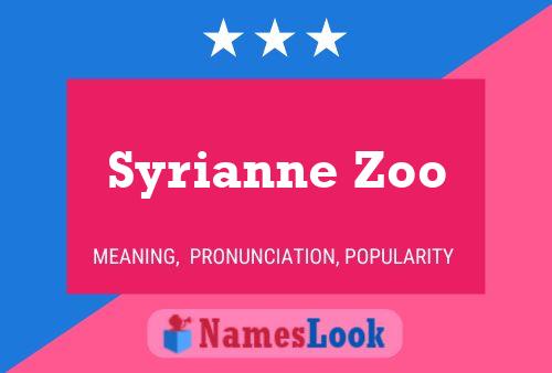 Affiche de nom Syrianne Zoo