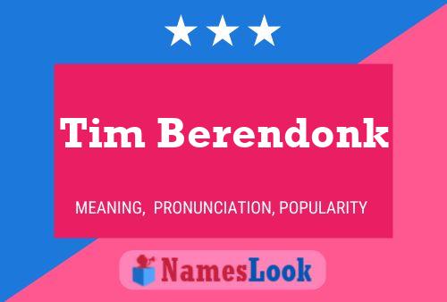 Affiche de nom Tim Berendonk