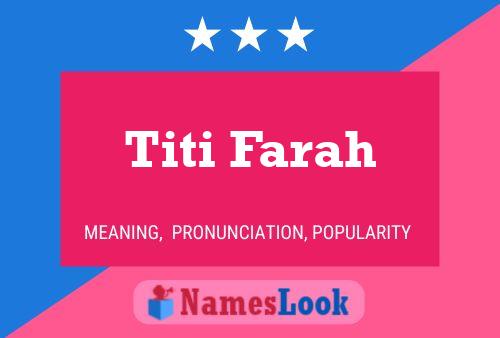 Affiche de nom Titi Farah