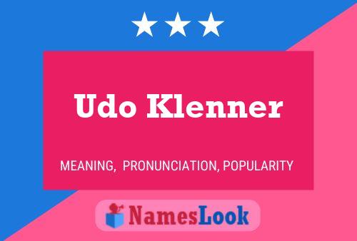 Affiche de nom Udo Klenner