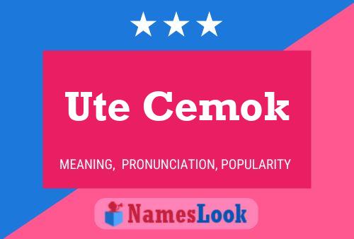 Affiche de nom Ute Cemok